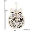 Wooden Christmas ornament featuring a hollow tree and star design with a decorative bow - 10CM*8CM / Grey Plaid Star Tree Style