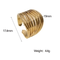 Detailed technical diagram of a gold hollow geometric ring with dimensions and 4.4g weight - Gold