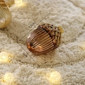 Golden acorn Christmas ornament with glitter cap and 7.5cm size dimension - Brown Glass Acorn / 7.5x5cm