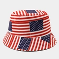 Cappello a secchiello reversibile con bandiera USA per protezione solare all'aperto - M (56-58cm) / Stampa Bandiera Americana (Colore #7)