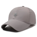 Casquette de baseball homme gris moyen séchage rapide avec logo bouclier R brodé - Réglable / Gris clair