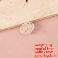 Ciondolo a conchiglia rosa con punti dorati e misure 13x21mm per gioielli fai-da-te - Rosa Foro Singolo (Anello Colore Acciaio)