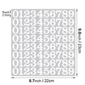Detail view of 1-inch waterproof vinyl number stickers with exact dimension markings - 1 Inch / White