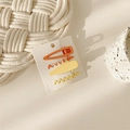 Set de 4 clips mate naranja y amarillo, incluye formas de gota y ondas sobre cartulina - Set de 4 piezas / 3# Naranja Amarillento