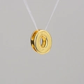 Polished golden bubble letter H pendant charm for DIY balloon initial necklace jewelry - Letter O
