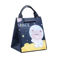 Navy blue insulated lunch bag with space bear pattern and yellow moon detail - Navy Sky Bear