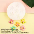 Moule silicone blanc pour 6 marguerites avec fleurs colorées, taille 7,8x7,8cm - 3# Forme de fleur à cinq pétales / Transparent