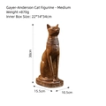 Vintage Ägyptische Bastet Katze Buchstütze aus braunem Harz, mittlere Größe 30cm hoch - Ägyptische Katzenstatue - Holzfarbe Mittel