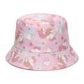 Pink and blue tie-dye bucket hat with cartoon unicorn and diamond patterns for kids - 51-52CM(2-4 Years Old) / Unicorn