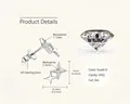 Orecchini a lobo in argento sterling 925 con moissanite a stella, colore D VVS1 - 0,05ct+0,05ct / Bianco