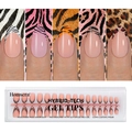 French tip press-on nails set featuring various animal print patterns and animal textures - Mixed Fur Animal Print Style (ZHZ-BX-3208)