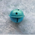 Frosted 4cm teal blue five-star metal bell with star cutout for DIY crafts and pet collars - Lake Blue