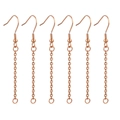 Componenti per orecchini in oro rosa con gancio e catena lunga a nappa per il fai-da-te - Oro rosa