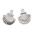 Set de dos colgantes de concha en aleación plateada para creación de joyería DIY - Concha Pequeña (A4-035) / Plata Antigua