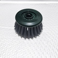 Brosse à vaisselle à long manche avec tête ronde vert foncé et poils noirs fermes - Tête de Brosse de Rechange Vert Foncé