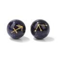 Perline di sabbia blu 10mm con simbolo dorato del Sagittario per bracciali DIY - Sagittario