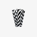 Disposable paper straws with black and white diagonal stripes for racing party decor - 10pcs Striped Straws