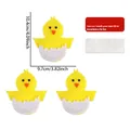 DIY yellow chick felt Easter ornaments set of 3 pieces for party festive decorations - Eggshell Chick Felt Sticker