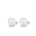 Elegante S925 sterling zilveren oorknopjes met glanzende ronde witte parels - S925 Sterling Zilver-12MM