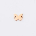 Polierter roségoldener Schmetterlingsanhänger aus Edelstahl mit Doppellöchern für DIY-Schmuck - Roségold
