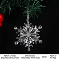 Flocon de neige acrylique transparent 73mm avec design de cristal pour décoration de Noël - 73mm / Flocon de neige