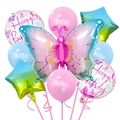 Set di palloncini a farfalla e stella sfumati per decorazione festa di compleanno - Set Farfalla Blu e Verde