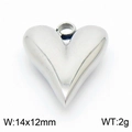 Pendentif cœur en acier inoxydable argenté 14x12mm 2g pour bijoux artisanaux - Couleur Acier