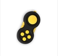 Fidget controller toy in black and yellow finish with silicone buttons for stress relief - Yellow with Color Box and String