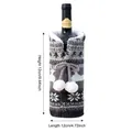 Christmas knitted wine bottle cover with grey reindeer pattern and white faux fur trim - Knitted Square Cover-Grey