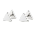 Orecchini a triangolo minimalisti in acciaio inossidabile argento con design geometrico - Acciaio 6mm