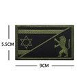 Tactical green and black embroidered Israel Star of David Lion of Judah patch 9x5.5cm - Israel Lion-Black Green
