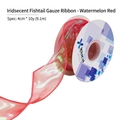 Watermelon red iridescent fishtail ribbon 4cm wide for floral bouquet wrapping - Watermelon red