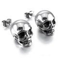Vintage Punk Totenkopf Ohrstecker aus Zinklegierung in Silberoptik für Damen und Herren - Silberner Totenkopf-Stil (MS-294)