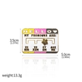Daisy enamel social battery pin with sliding slider to indicate pronouns and moods - Flower Pronouns Slider (X00420-01)