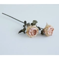Faux Austin rose with two heads in vintage pink and burnt edges for home decor - Champagne Pink