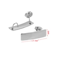 Silver rectangle curved stainless steel stud earrings measuring 21.5mm by 6mm - Small Arc Rectangle / Steel