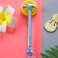 Creative hammer shaped ballpoint pen with blue metallic finish and large crystal top - Diamond Hammer - Blue / 0.5mm