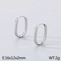 Orecchino a cerchio a U in acciaio inossidabile argento lucido 16x12x2mm - Color Acciaio