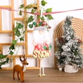 Christmas Santa fabric hanging ornament with gold SNOW letters and bells - Bell Style Santa