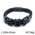 Pulsera de hombre de doble fila en acero inoxidable negro con detalles geométricos - Estilo Trapezoidal Negro (KB151934-KFC)
