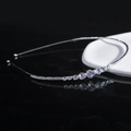 Elegante cerchietto in metallo argento con cristalli rotondi e a goccia brillanti - Argento (C9309)