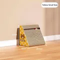 Yellow small triangular vertical cat scratcher with cute bear pattern for furniture protection - Locke Yellow - Small