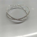 Zilveren meerlaagse crossover armband met glinsterende zirkonia stenen in pavé-zetting - 5# Zilveren gekruiste armband