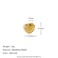 18K gold plated stainless steel heart pendant charm with 10.4mm width and 1.0g weight - Small Heart Pendant - Gold