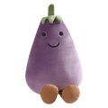 Süßer violetter Auberginen-Plüsch-Schlüsselanhänger mit lächelndem Gesicht - Lila Auberginenpuppe (15cm)
