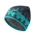 Winter knit reindeer hat for kids with thick fleece lining and snowflake pattern - Navy Blue