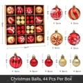 44-delige set rode en gouden kerstballen met diverse patronen en afmetingen - Rood/Goud