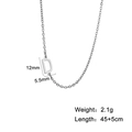 Polished stainless steel sideways letter D initial pendant necklace for women jewelry gift - Letter D