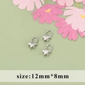 Three 12mm silver star-shaped lobster clasps in polished rhodium plating finish - Star Shape 12mm*8mm