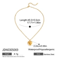 Dettaglio della collana a cuore in acciaio inossidabile placcato oro 18k con misure - Stile Cuore (JDN0305069)
